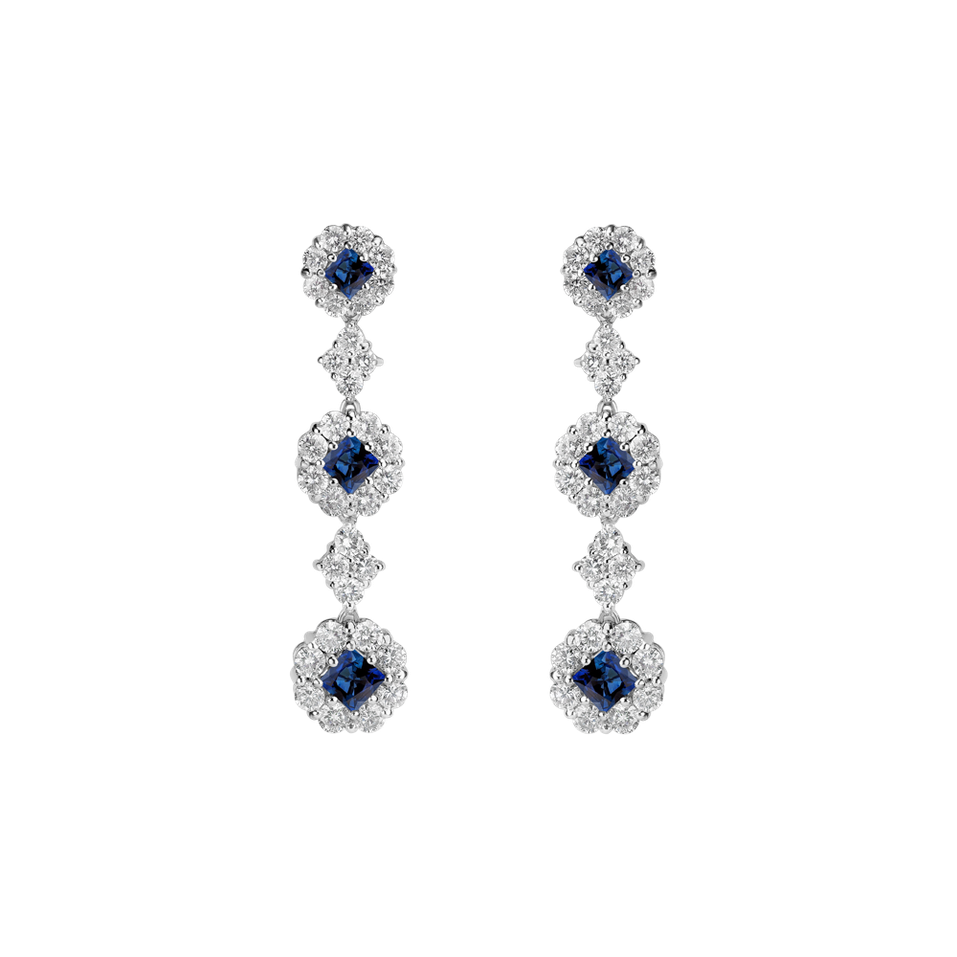 Diamond earrings and Sapphire Miriam