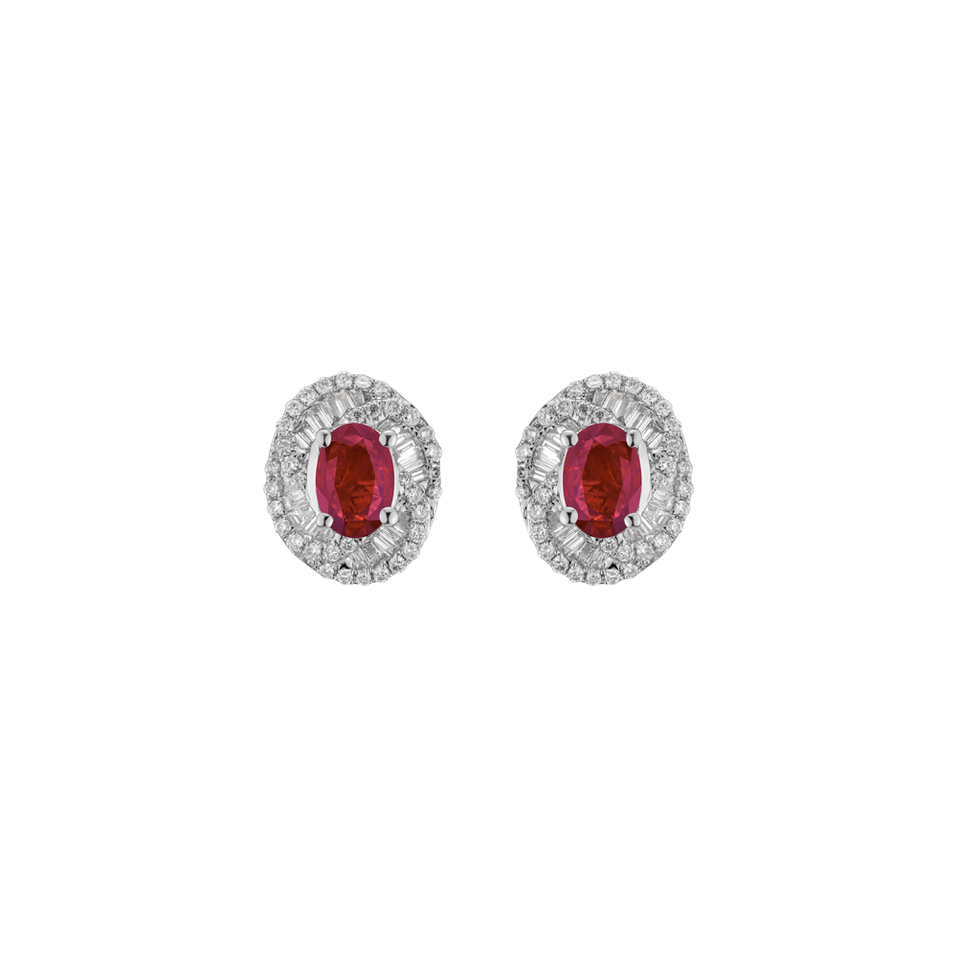 Diamond earrings with Ruby Gawen