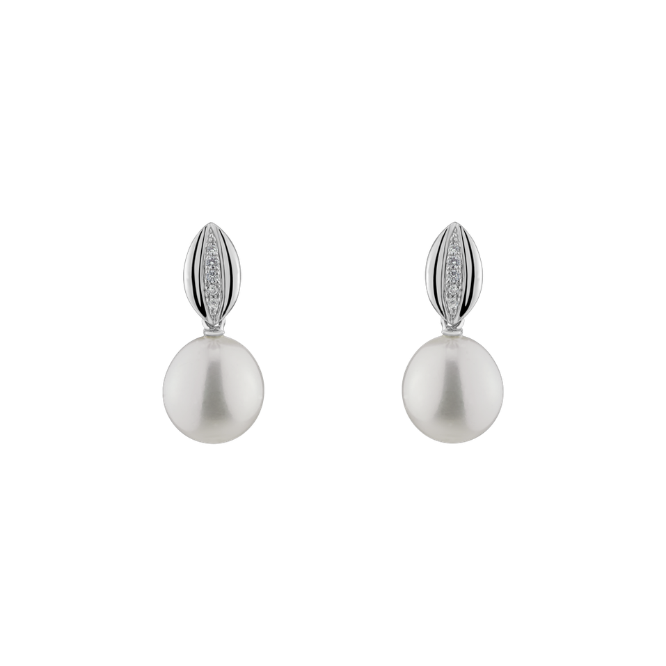 Diamond earrings with Pearl Valentina River