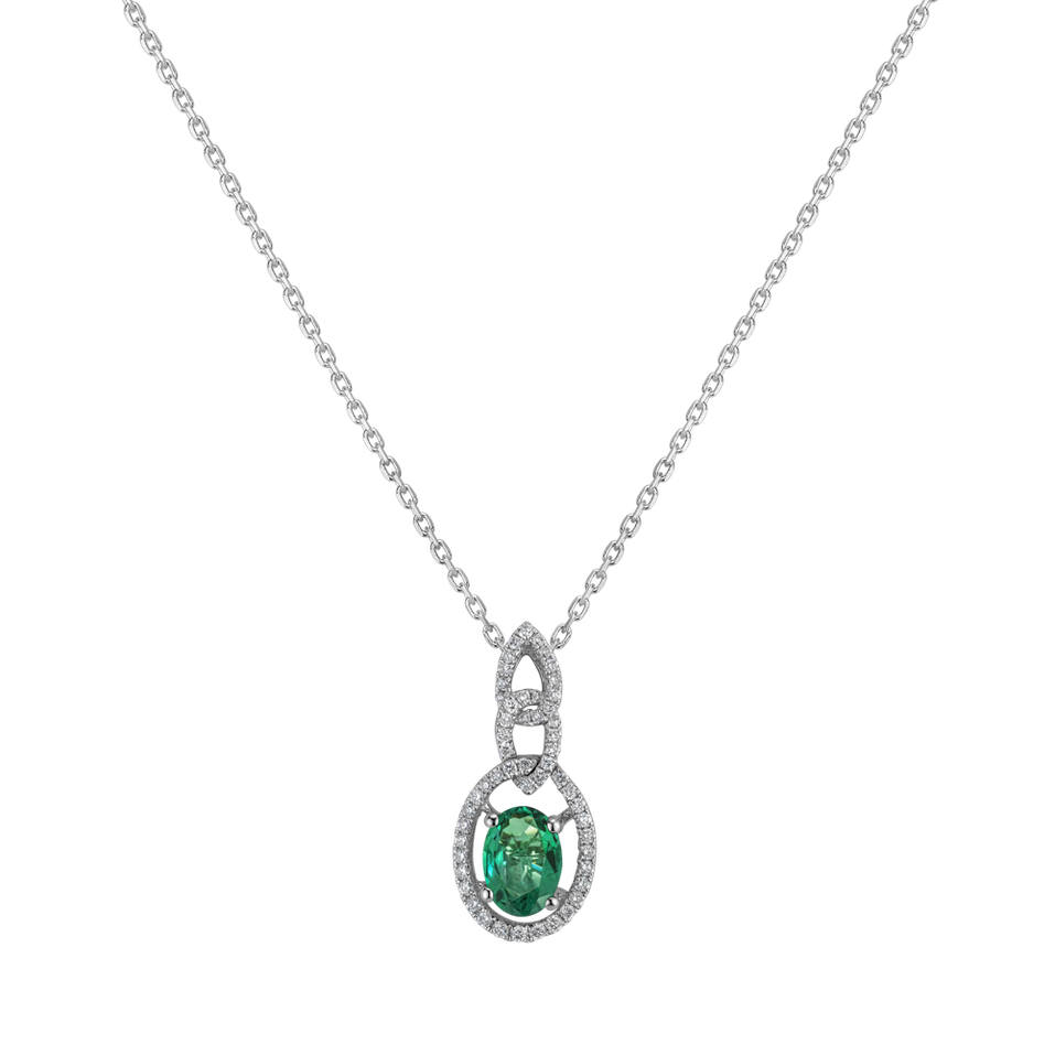 Diamond pendant with Emerald Jealousy