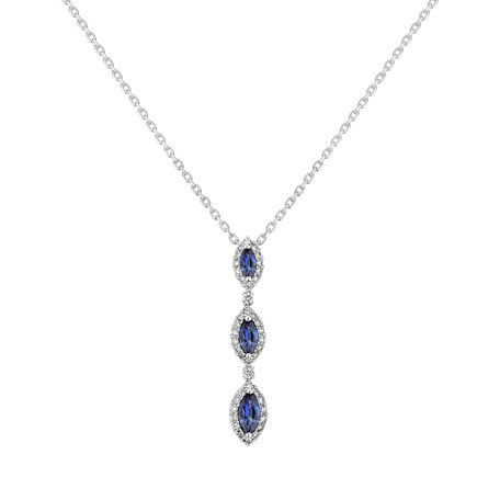 Diamond pendant with Sapphire Raindrops of Eden