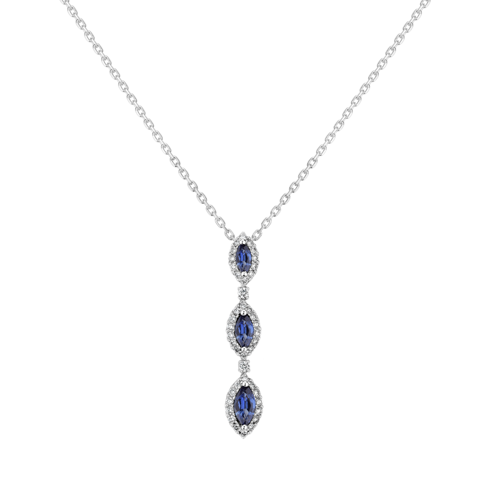 Diamond pendant with Sapphire Raindrops of Eden