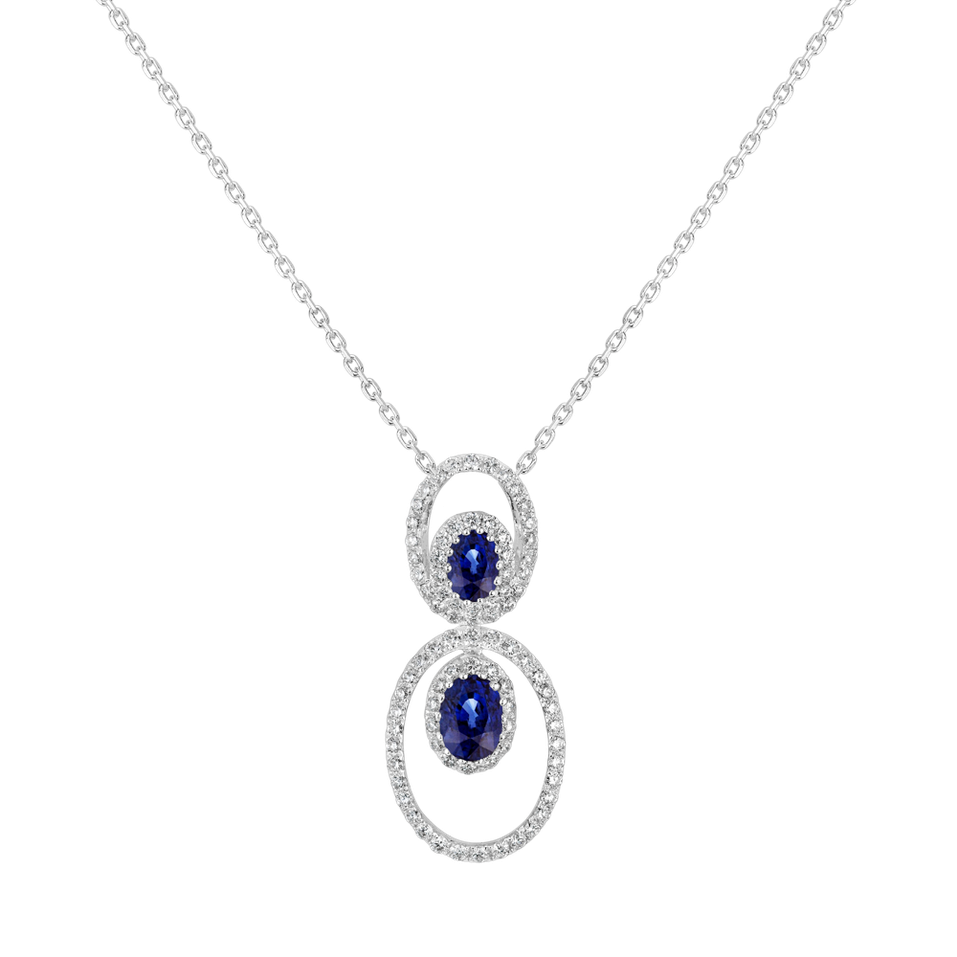 Diamond pendant with Sapphire Circles of Water