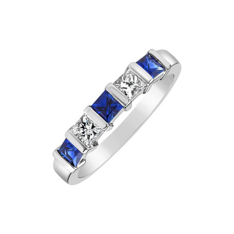 Diamond ring with Sapphire Seleneva