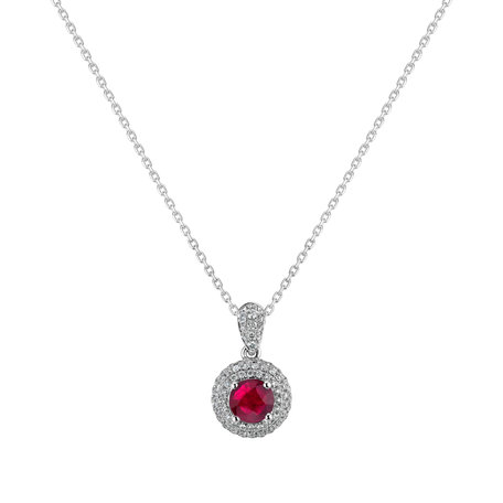 Diamond pendant with Ruby Israeli