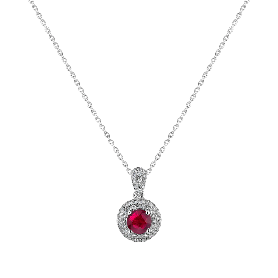 Diamond pendant with Ruby Israeli