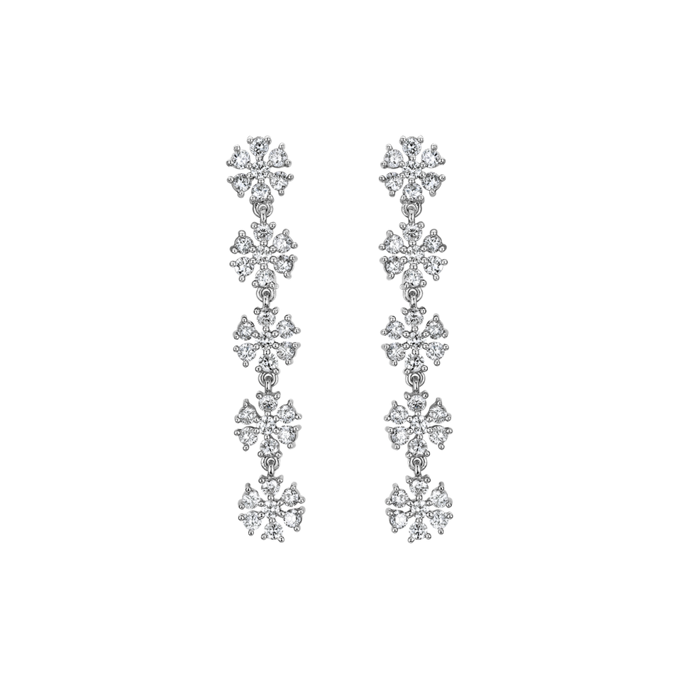 Diamond earrings Flower Waterfall