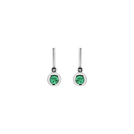 Earrings with Emerald Little Treasure