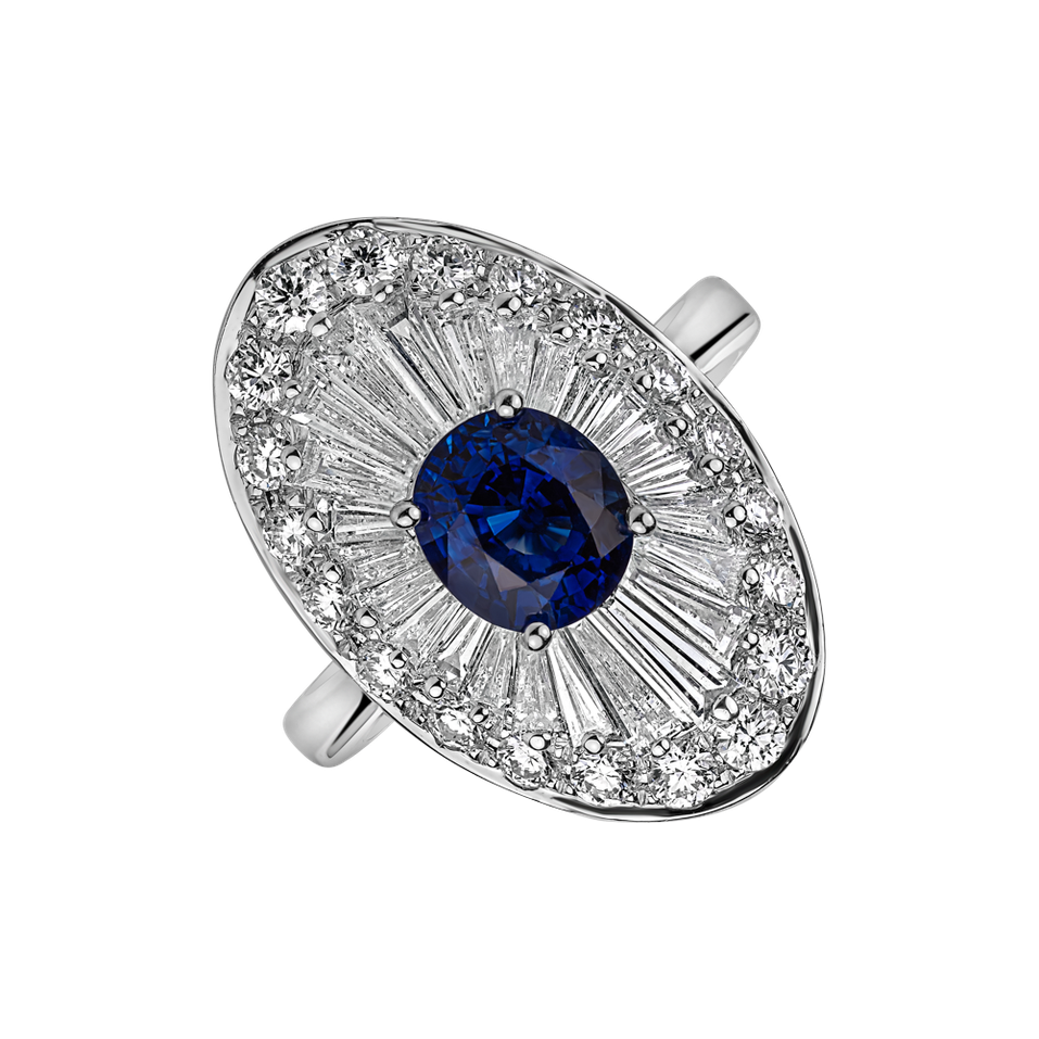 Diamond ring with Sapphire Laurence