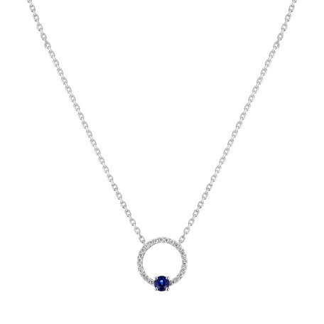 Diamond pendant with Sapphire Calm Night