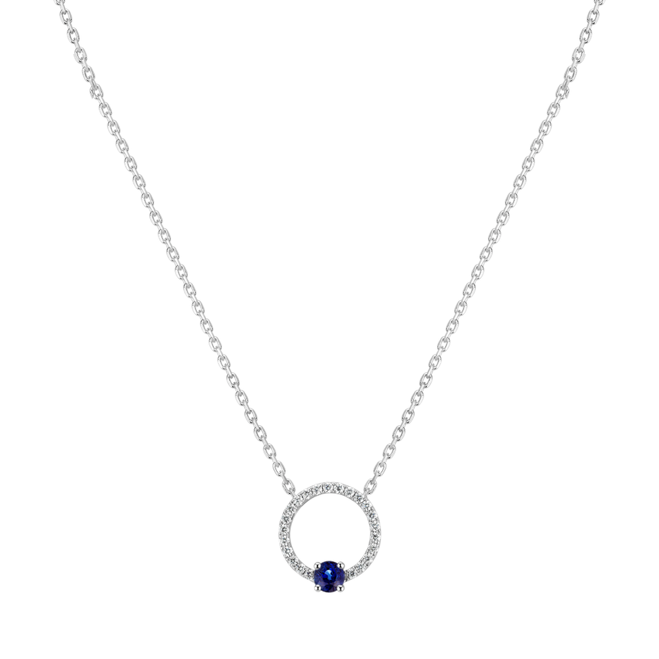 Diamond pendant with Sapphire Calm Night