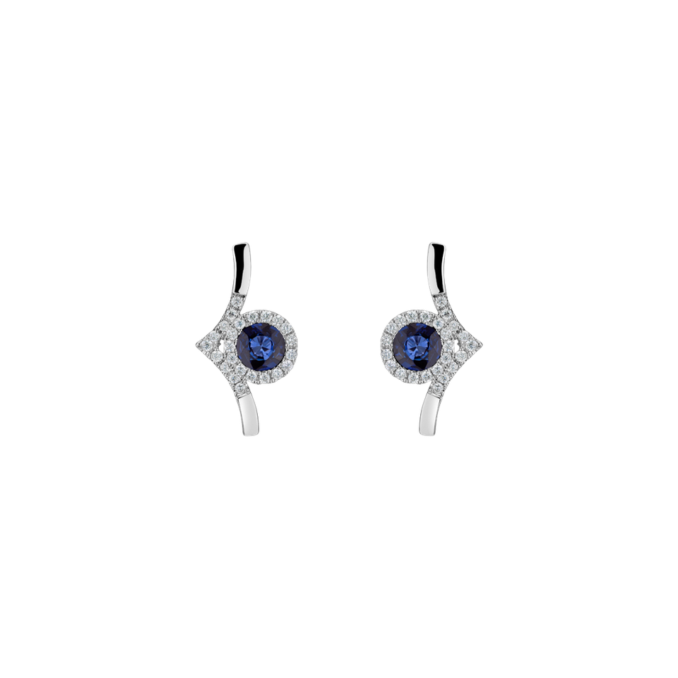 Diamond earrings with Sapphire Darkness in the Light