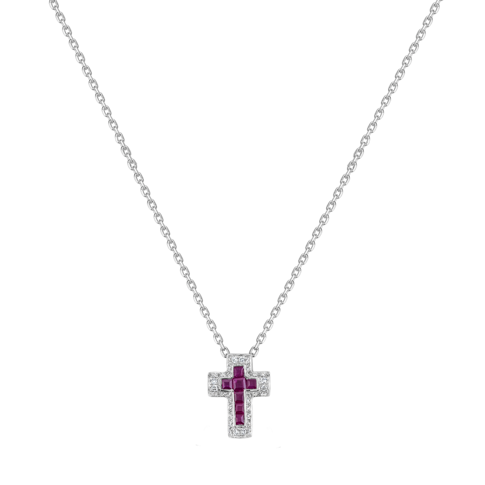 Diamond pendant with Rubies Theosian Cross