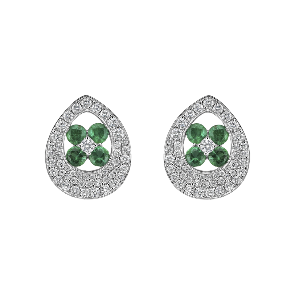 Diamond earrings and Emerald Nobl Charm