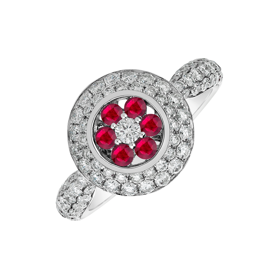 Diamond ring with Ruby Regina