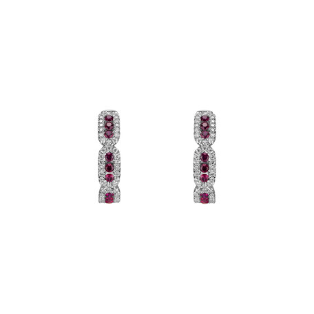 Diamond earrings and Ruby Lady Genevieve