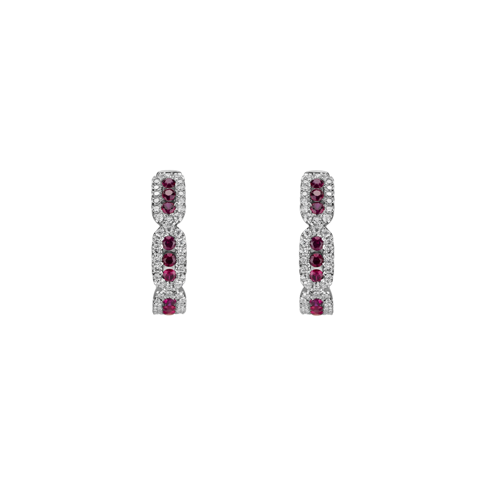 Diamond earrings and Ruby Lady Genevieve