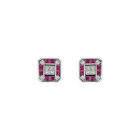 Diamond earrings and Ruby Anna