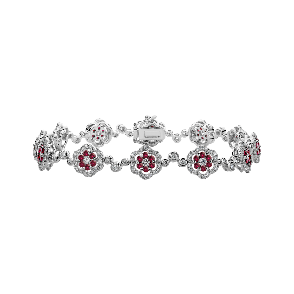 Diamond bracelet with Ruby Sparkling Meadow