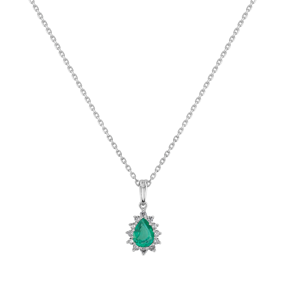 Diamond pendant with Emerald Space Splendor