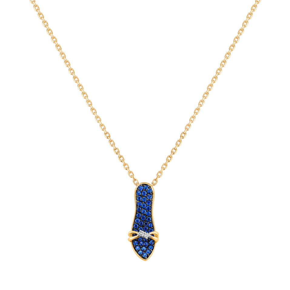 Diamond pendant with Sapphire Emerald Pump