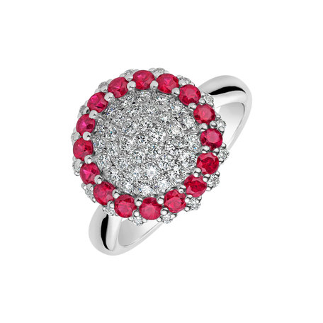 Diamond ring with Ruby Audrey