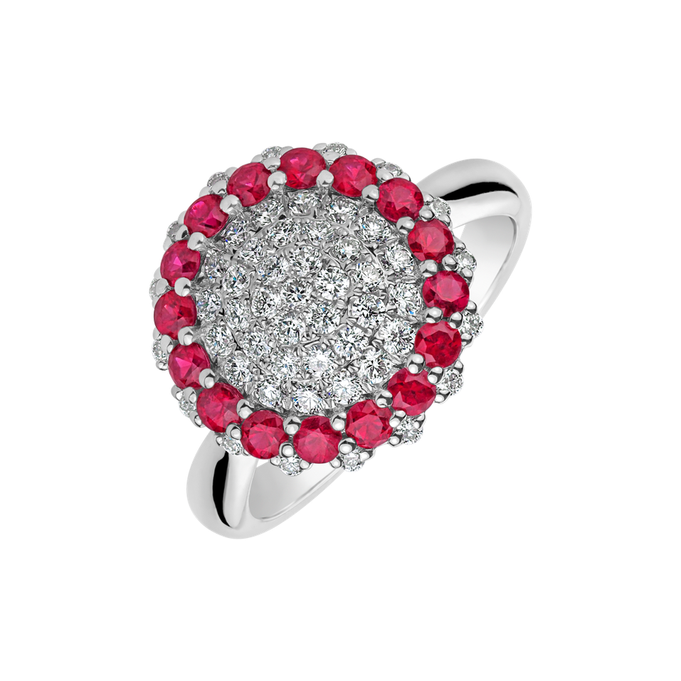 Diamond ring with Ruby Audrey