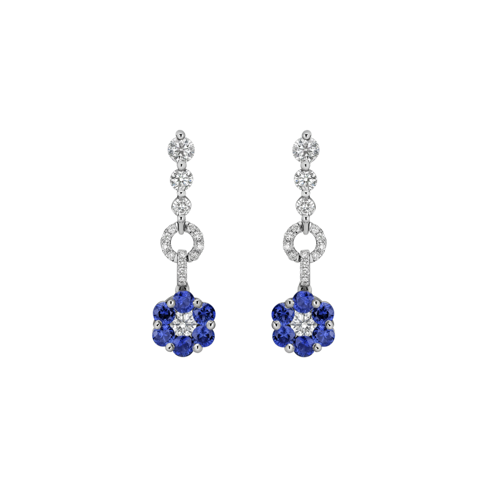 Diamond earrings and Sapphire Blue Sin