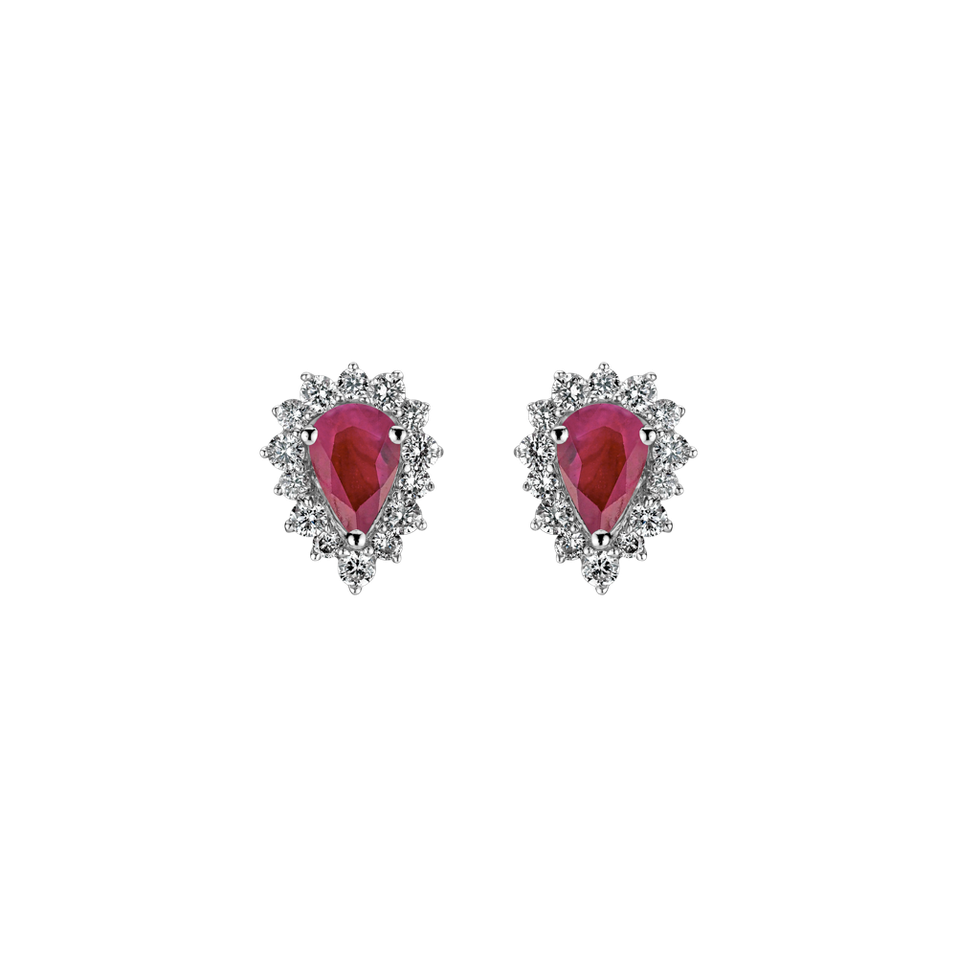 Diamond earrings with Ruby Red Passion