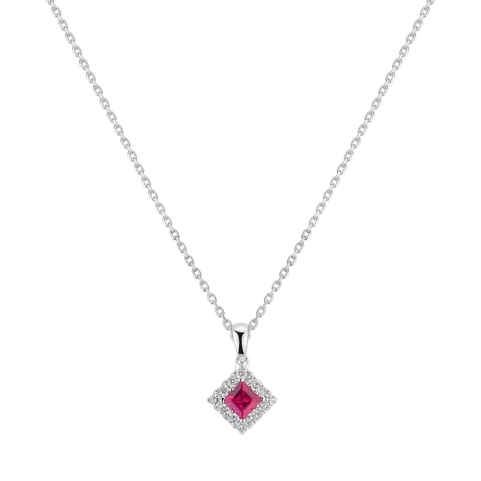 Diamond pendant with Ruby Rhombus Of Love