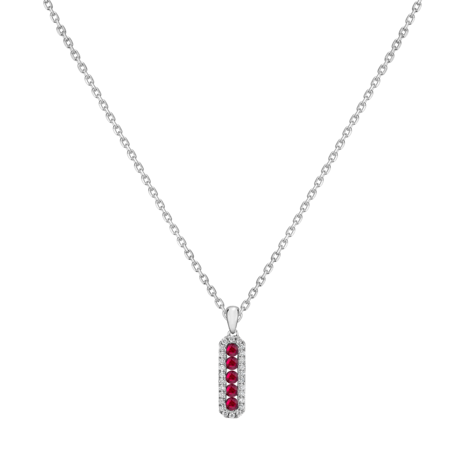 Diamond pendant with Ruby Gia