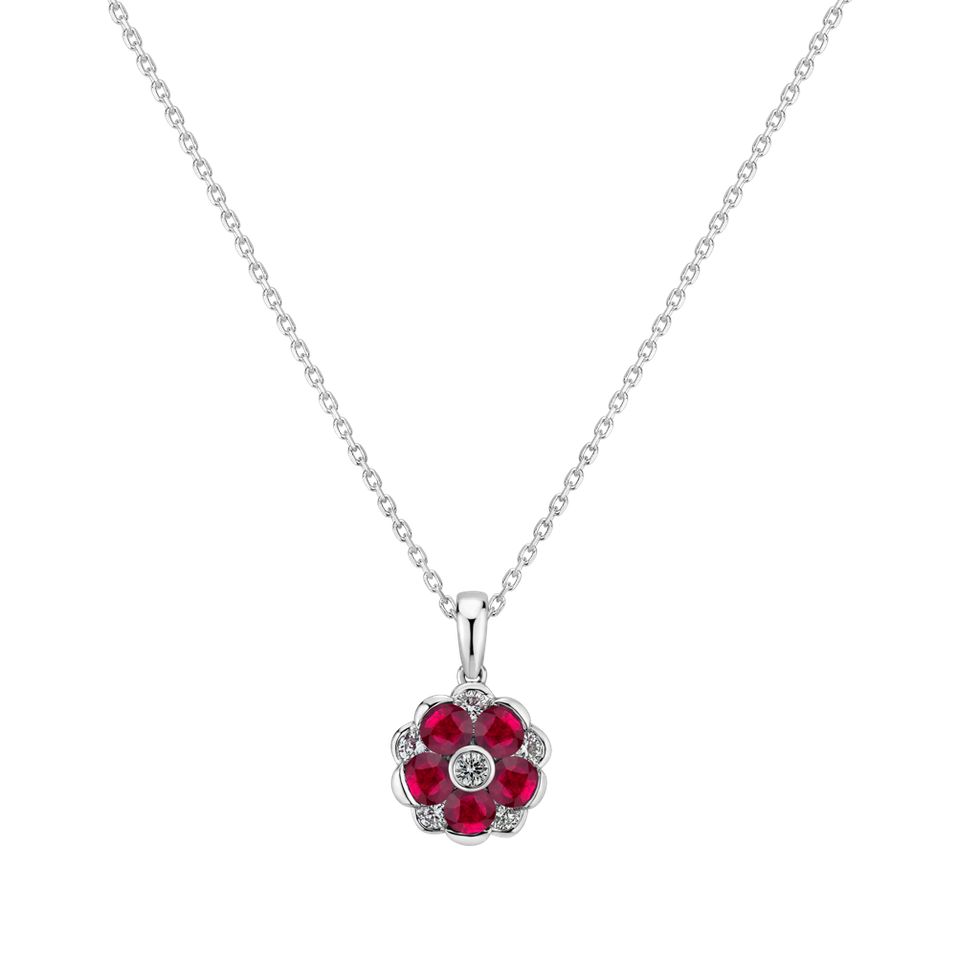 Diamond pendant with Ruby Amina