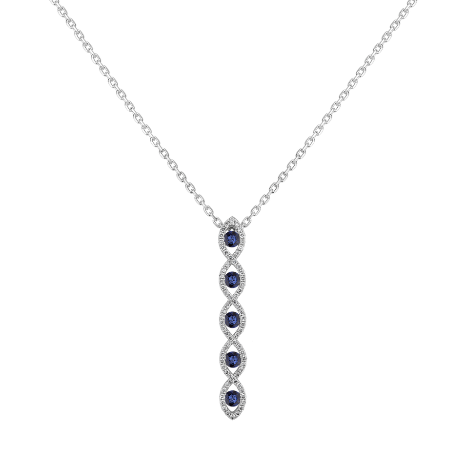 Diamond pendant with Sapphire Stones of Romance