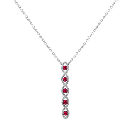 Diamond pendant with Ruby Stones of Romance