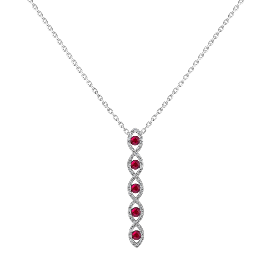 Diamond pendant with Ruby Stones of Romance