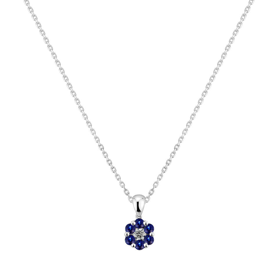 Diamond pendant with Sapphire Fancy Daisy