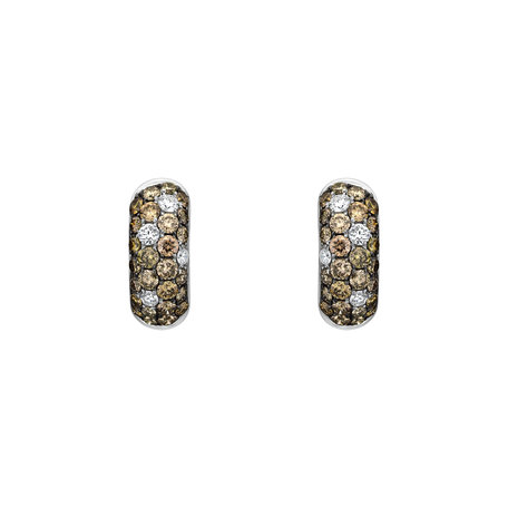 Earrings with brown and white diamonds Avis