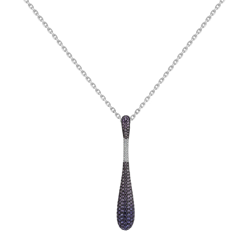 Diamond pendant with Sapphire Blossom