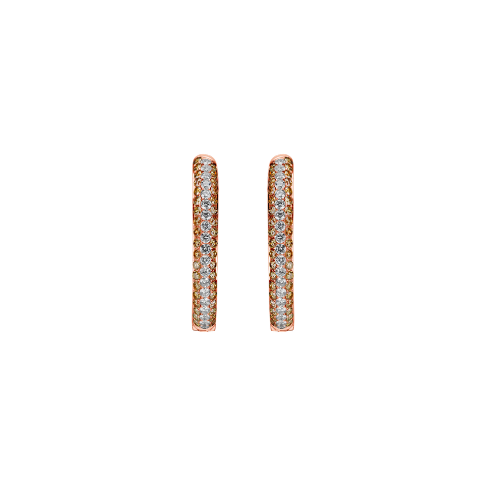 Earrings with brown and white diamonds Passion Symphony