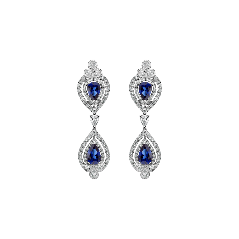 Diamond earrings and Sapphire Lydia