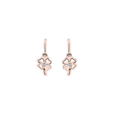 Children's diamond earrings Cloverleaf