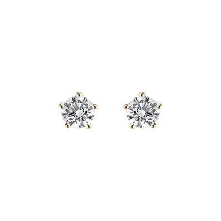 14ct yellow gold diamond earrings Star Secret