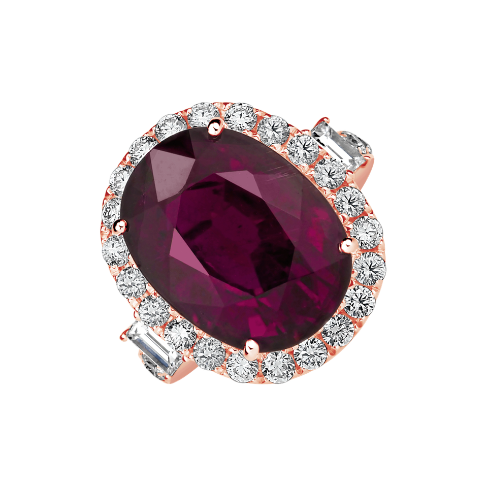 18ct rose gold diamond ring with Tourmaline Purple Venus Touch