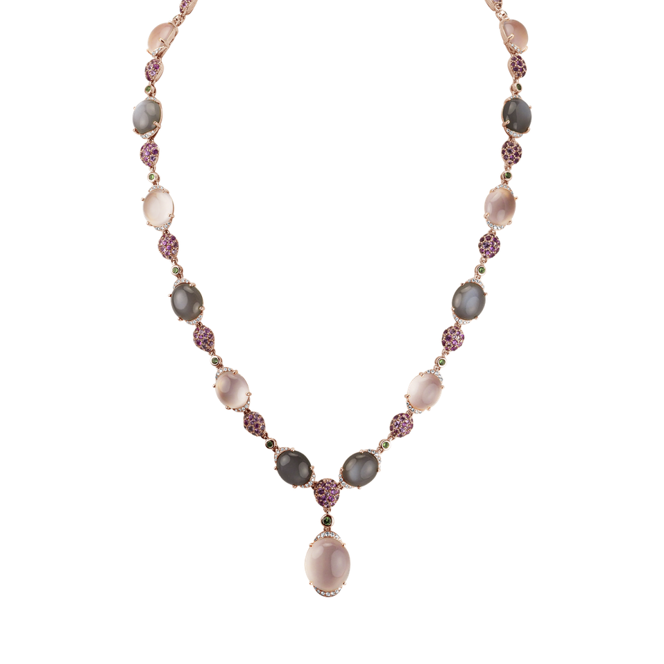 Diamond necklace with gemstones Rainbow Sin