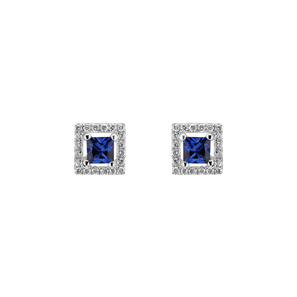 Diamond earrings with Sapphire Dark Chocolate