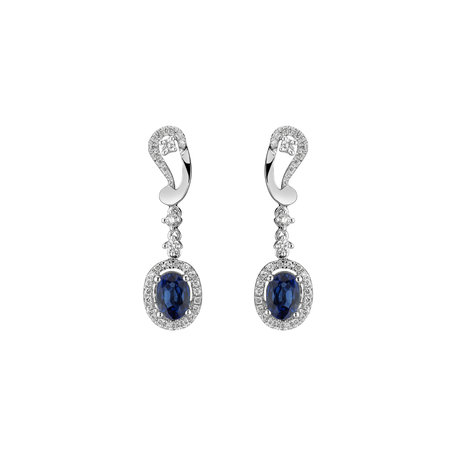 Diamond earrings with Sapphire Vesper night