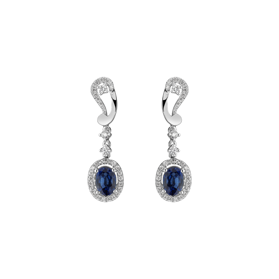 Diamond earrings with Sapphire Vesper night