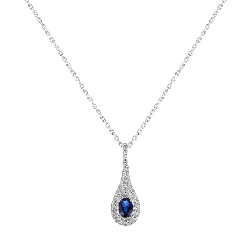 Diamond pendant with Sapphire Tear Core