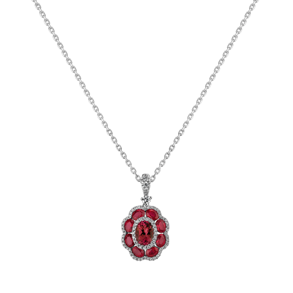 Diamond pendant with Ruby The Bloom of Carmine