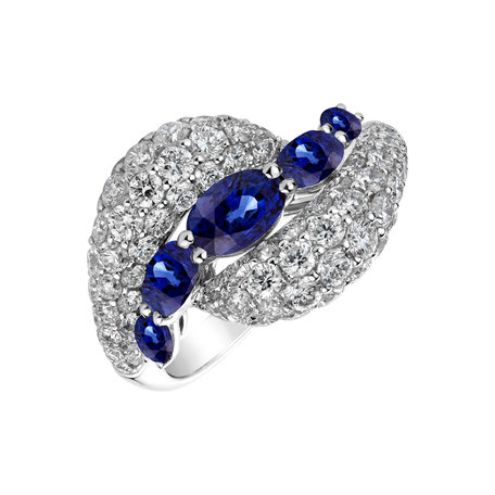 Diamond ring with Sapphire Perfect Impulse